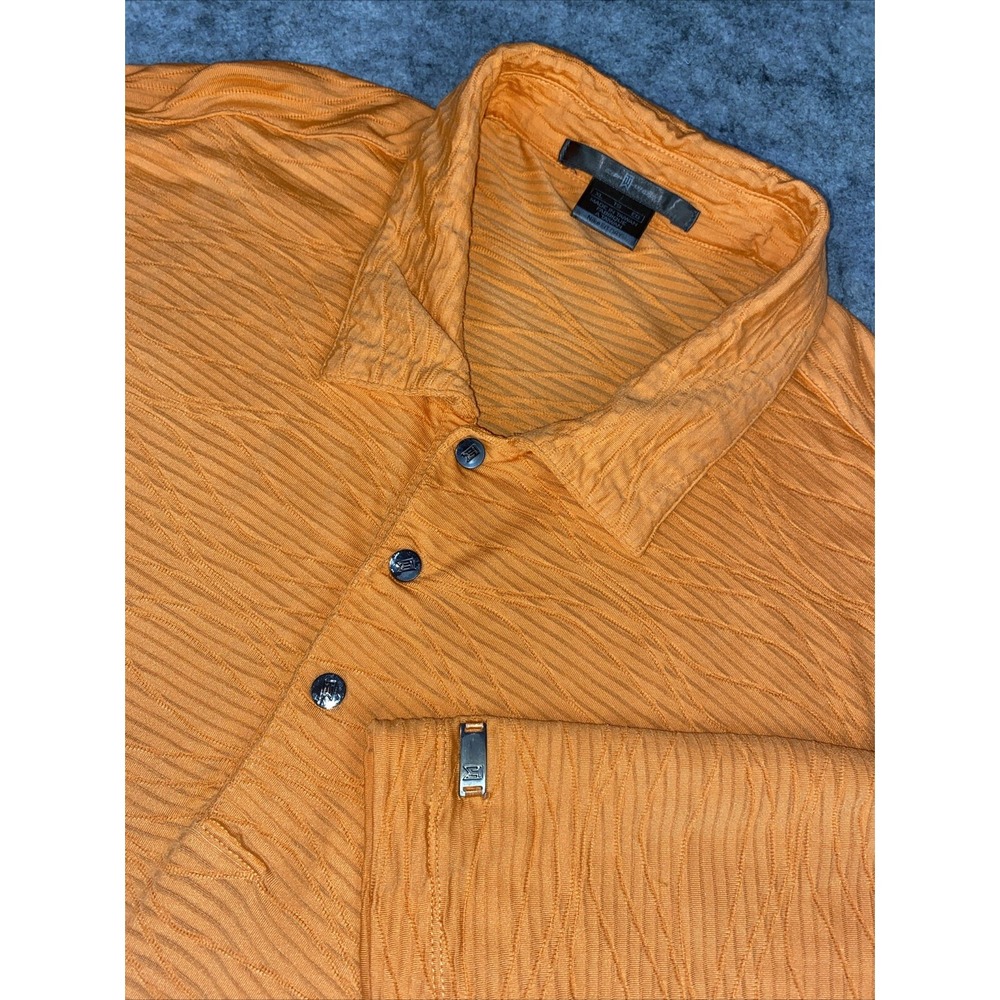 Vintage Nike Dri Fit Shirt Mens XL Orange Polo Short Sleeve Golf Tiger Woods